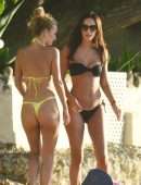 Lucy Watson and Tiffany Watson Booty in Bikini on the Beach in Barbados