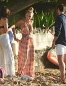 Lucy Watson and Tiffany Watson Booty in Bikini on the Beach in Barbados