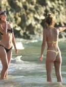 Lucy Watson and Tiffany Watson Booty in Bikini on the Beach in Barbados