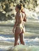 Lucy Watson and Tiffany Watson Booty in Bikini on the Beach in Barbados