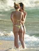 Lucy Watson and Tiffany Watson Booty in Bikini on the Beach in Barbados