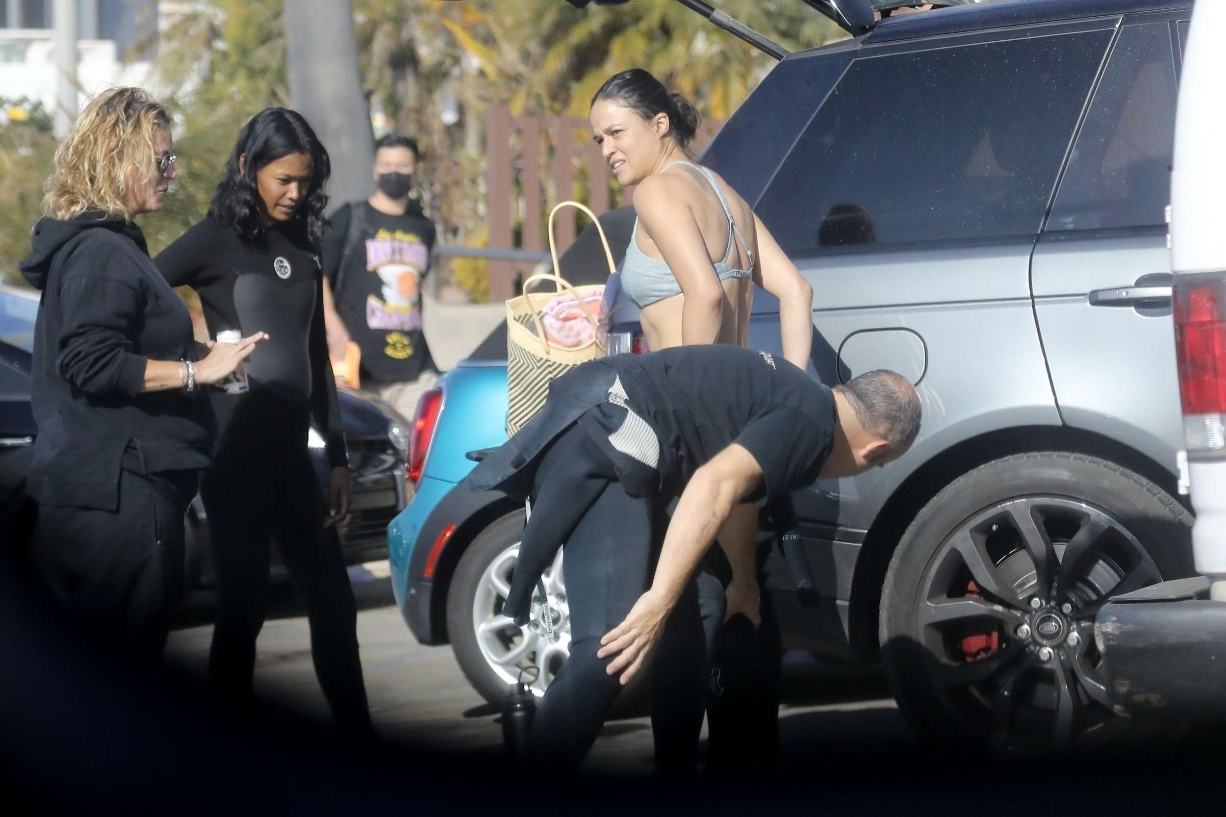 Michelle Rodriguez Booty, Surfing with Friends in Malibu