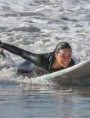 Michelle Rodriguez Booty, Surfing with Friends in Malibu