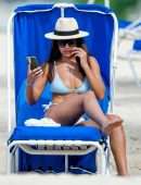 Montana Brown Booty in a Bikini on the Beach in Barbados