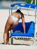 Montana Brown Booty in a Bikini on the Beach in Barbados