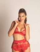 Priscilla Huggins Ortiz Photoshoot in Red Lingerie
