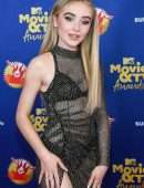 Sabrina Carpenter in a See-Through Dress at 2020 MTV Movie & TV Awards: Greatest Of All Time in Los Angeles