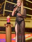 Sabrina Carpenter in a See-Through Dress at 2020 MTV Movie & TV Awards: Greatest Of All Time in Los Angeles