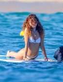 Sarah Hyland Booty in a Tiny White Bikini in Cabo San Lucas