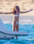 Sarah Hyland Booty in a Tiny White Bikini in Cabo San Lucas