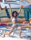 Sarah Hyland Booty in a Tiny White Bikini in Cabo San Lucas
