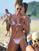 Alessandra Ambrosio in Bikini with Friends on the Beach in Florianopolis