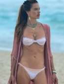 Alessandra Ambrosio in Bikini with Friends on the Beach in Florianopolis