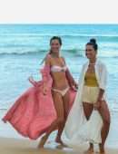 Alessandra Ambrosio in Bikini with Friends on the Beach in Florianopolis
