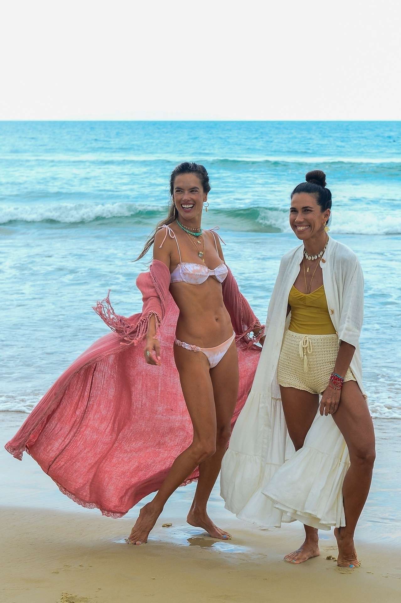 Alessandra Ambrosio in Bikini with Friends on the Beach in Florianopolis