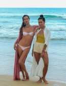 Alessandra Ambrosio in Bikini with Friends on the Beach in Florianopolis