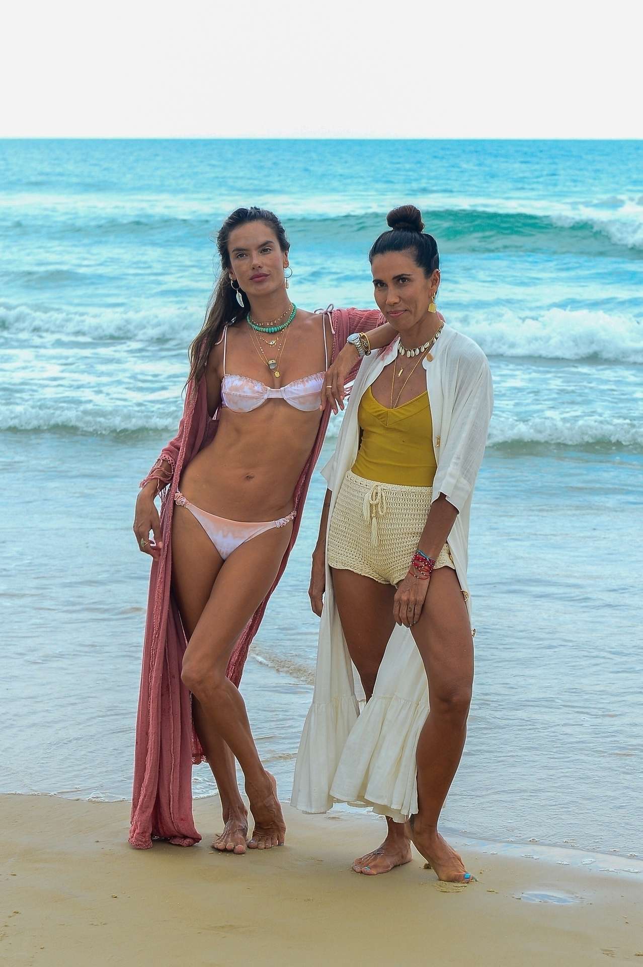 Alessandra Ambrosio in Bikini with Friends on the Beach in Florianopolis