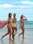 Alessandra Ambrosio in Bikini with Friends on the Beach in Florianopolis