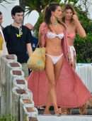 Alessandra Ambrosio in Bikini with Friends on the Beach in Florianopolis