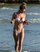 Alessandra Ambrosio in Bikini with Friends on the Beach in Florianopolis