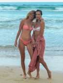 Alessandra Ambrosio in Bikini with Friends on the Beach in Florianopolis