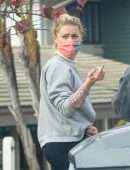 Amber Heard in Jeans, Out with her Girlfriend in San Diego