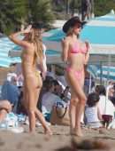 Delilah Belle Hamlin and Amelia Hamlin in Tiny Bikinis on the Beach in Santa Barbara