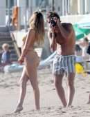 Delilah Belle Hamlin and Amelia Hamlin in Tiny Bikinis on the Beach in Santa Barbara