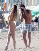 Delilah Belle Hamlin and Amelia Hamlin in Tiny Bikinis on the Beach in Santa Barbara