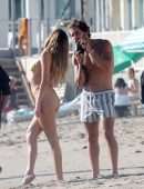 Delilah Belle Hamlin and Amelia Hamlin in Tiny Bikinis on the Beach in Santa Barbara