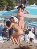 Delilah Belle Hamlin and Amelia Hamlin in Tiny Bikinis on the Beach in Santa Barbara