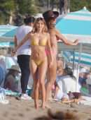 Delilah Belle Hamlin and Amelia Hamlin in Tiny Bikinis on the Beach in Santa Barbara