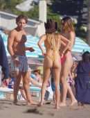 Delilah Belle Hamlin and Amelia Hamlin in Tiny Bikinis on the Beach in Santa Barbara