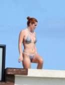 Bella Thorne Cleavage and Booty in a Tiny Thong Bikini in Tulum