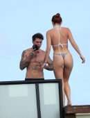 Bella Thorne Cleavage and Booty in a Tiny Thong Bikini in Tulum