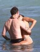 Brooks Nader Booty in a White Bikini at a Beach in Miami