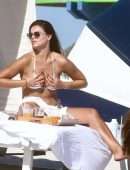 Brooks Nader Booty in a White Bikini at a Beach in Miami