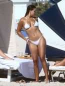 Brooks Nader Booty in a White Bikini at a Beach in Miami