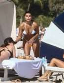 Brooks Nader Booty in a White Bikini at a Beach in Miami