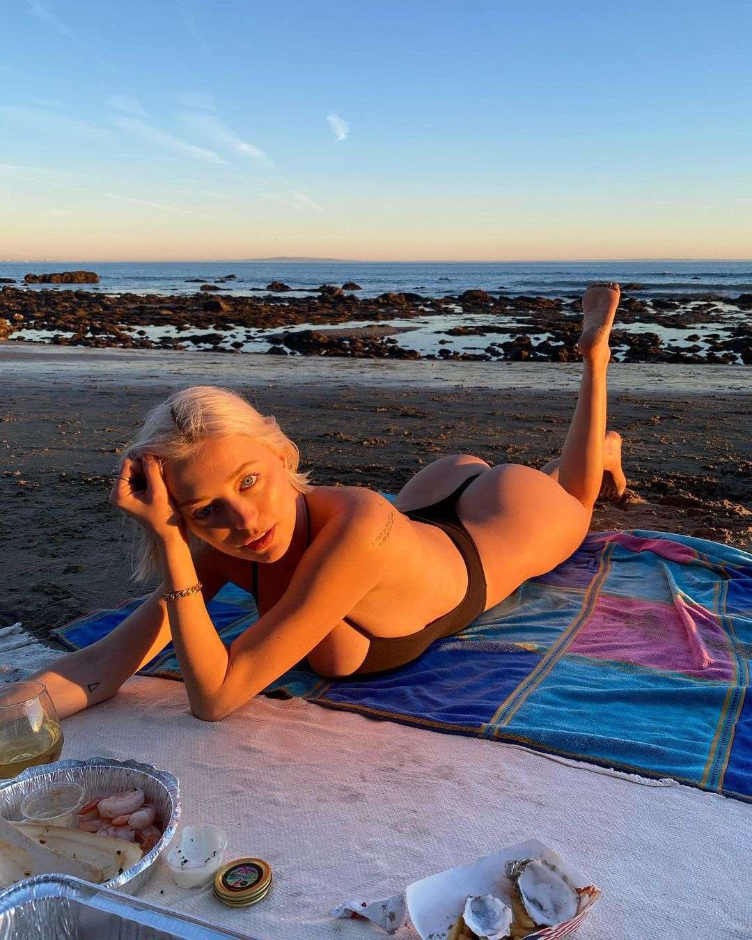 Caroline Vreeland Booty at the Beach in Thong Swimsuit