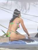 Dua Lipa Booty in a Small Colourful Bikini in Tulum