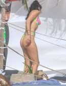 Dua Lipa Booty in a Small Colourful Bikini in Tulum