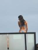 Jen Selter Booty in Bikini Stretching for Photoshoot in Tulum