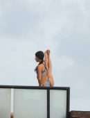 Jen Selter Booty in Bikini Stretching for Photoshoot in Tulum