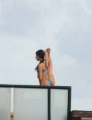Jen Selter Booty in Bikini Stretching for Photoshoot in Tulum