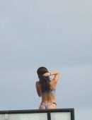 Jen Selter Booty in Bikini Stretching for Photoshoot in Tulum