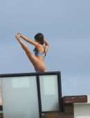 Jen Selter Booty in Bikini Stretching for Photoshoot in Tulum