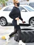 Jennifer Lopez Booty in Black Leggings at a Gym in Miami