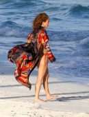 Jennifer Lopez Booty in Red Bikini at the Beach in Turk and Caicos