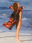 Jennifer Lopez Booty in Red Bikini at the Beach in Turk and Caicos